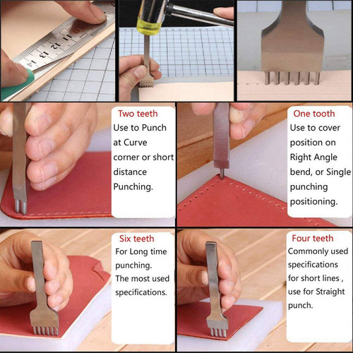 Juego De 8 Cinceles Para Coser Cordones, Herramienta De Cuer
