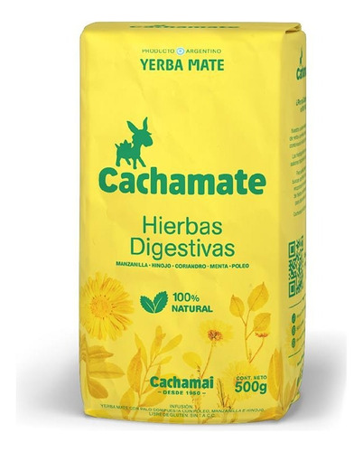 Yerba Con Hierbas Digestivas Manzanilla Cachamate 500 Grs