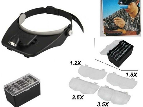 Lampara Visera Lupa 4 Lentes Luz Joyero Tecnico Electronica