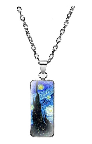 Collar De Van Gogh Arte Noche Estrellada Cadena Regalo 