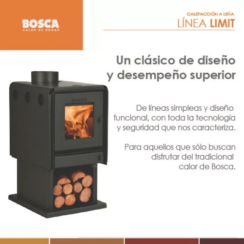 Salamandra Bosca Limit 400 Estufa Leña 220m2 12000 Kca Kit