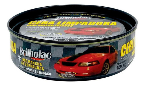 Cera Limpadora Automotiva Brilholac 180g / Carnaúba Silicone