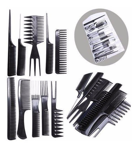 Set Peines Térmicos Profesional Peluquería C/ Estuche X 10