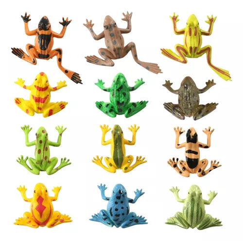 Realistic Frog Toy Frog, Modelo De Rana, 12 Unidades