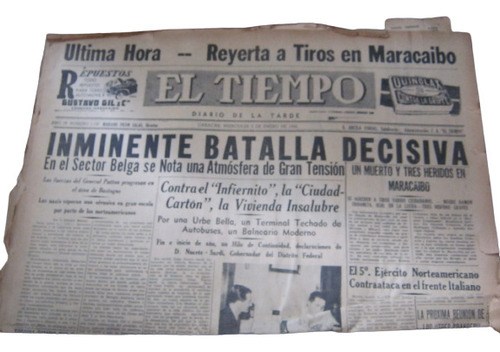Periodico El Tiempo Miercoles 2 De Enero De 1940 Original