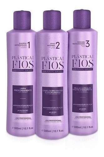 Kit Cadiveu Profissional Plástica Dos Fios Original 3x300ml 