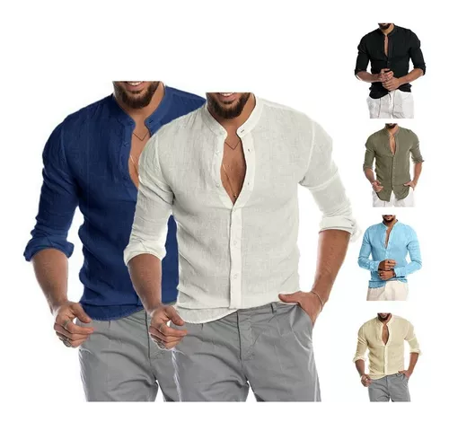 Camisas De Lino Para Hombre Sastre Italiano Elegante