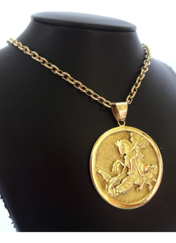 Imagem 3 de 4 de Pingente São Jorge Medalha 20 Gramas Ouro 18k