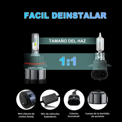 Kit Luces Led 9007 Y Niebla H3 Para Vw Jetta A4 2000-2007