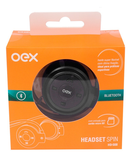 Fone De Ouvido Esportivo Bluetooth Oex Spin Hs308 - Preto