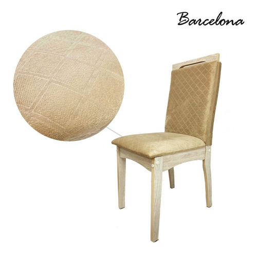 Silla Patas Madera Comedor Tapizado Terciopelo O Lino