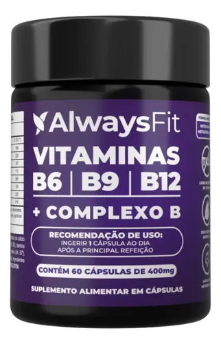 Complexo B Alwaysfit Com Vitaminas B6b9b12 + Cb 60 Caps Sem Sabor