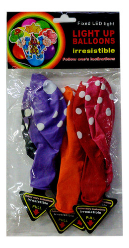Pack 6 Bolsas De Globos Led De Colores Fiesta Cotillon 
