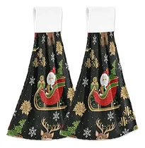 Comprar Toalla Cocina Colgante Papa Noel Bucle 2 Mano Reno Navidad