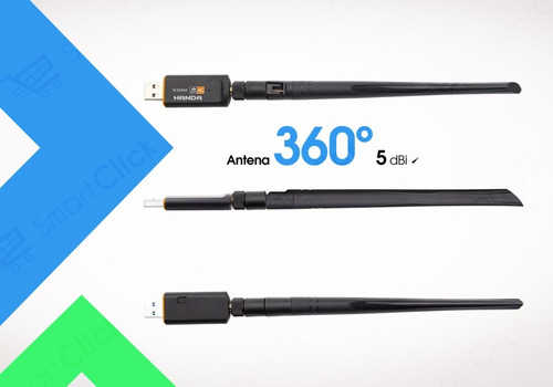 Imagen 5 de 9 de Adaptador Wifi 5 Ghz Usb 3.0 Pc Dual B 1200 Mbps Realtek 5db