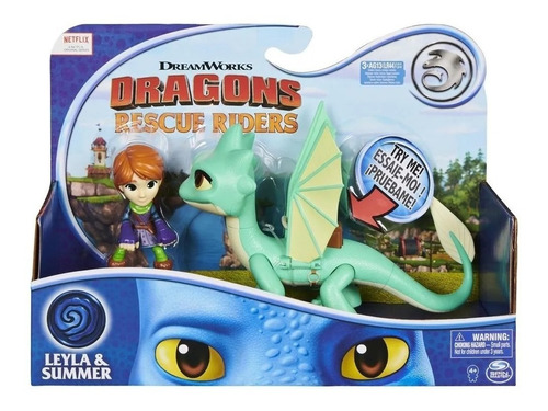 Dragones Rescue Figura Y Dragon Leyla & Summer Pelicula Ed