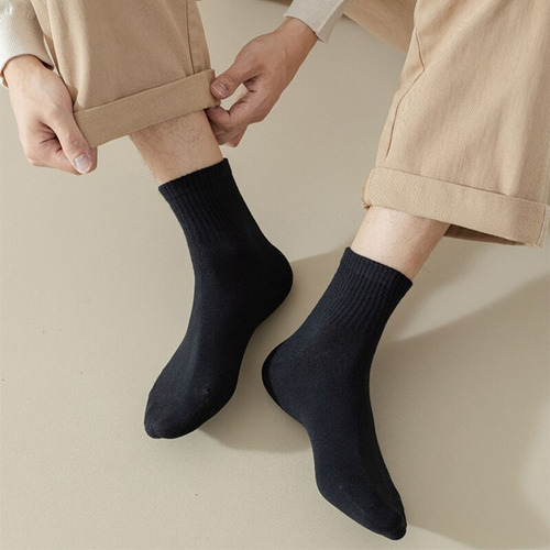 5 Pares De Calcetas De Algodón Para Hombre