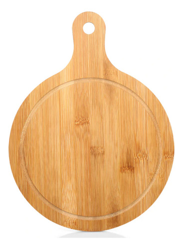 Tabla De Cortar De Bambú: Plato For Pizza Y Tabla De Cortar