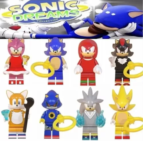 Blocos De Montar Sonic Kit Estilo Lego 4 Bonecos