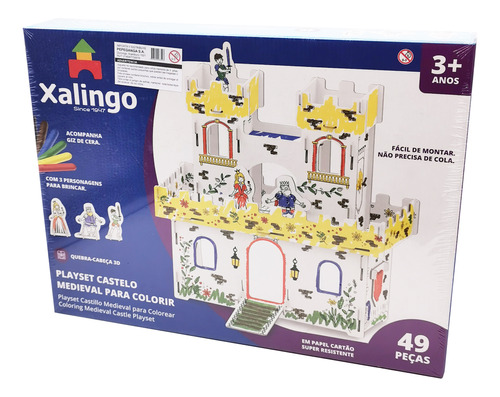 Puzzle Castillo 3d Para Pintar Con Crayolas, En Caja Xalingo