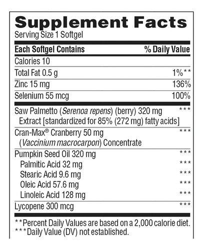 Suplemento de cápsulas Trunature PROSTATE PLUS HEALTH COMPLEX