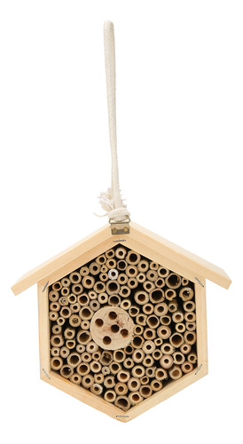 Casa De Abejas Decorativa De Madera Para Insectos Colgante