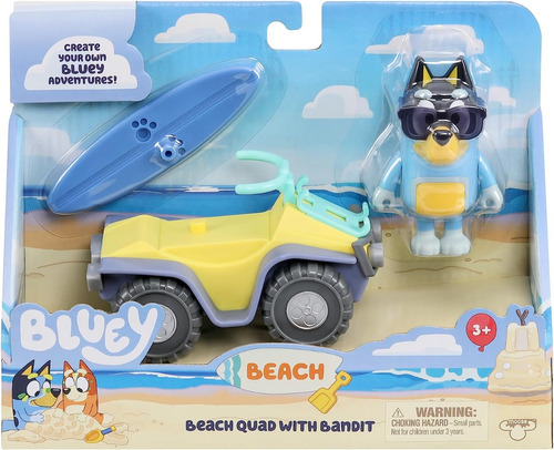 Bluey Set 2 Figura Bandit Dia En La Playa Accesorios