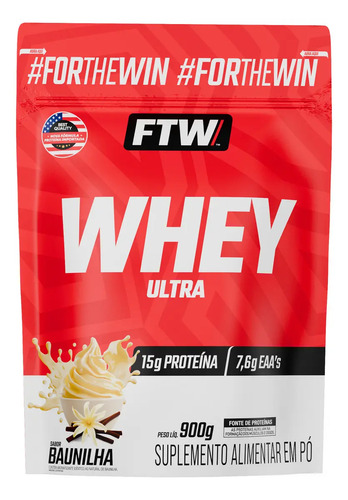 Whey Ultra Protein Concentrado Refil 900g Sabor Baunilha - FTW