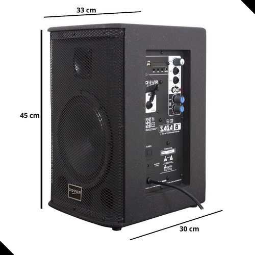 Alto-falante Donner Saga 8 Ativa Portátil Com Bluetooth Pret