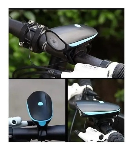 Luz Bicicleta Delantera 3 Modos D Luz Bocina Recargable Usb