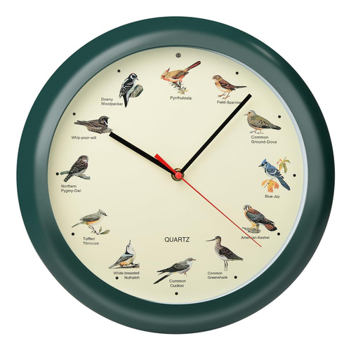 Reloj De Pared Cantante De Pájaros De 13 Pulgadas Sens...