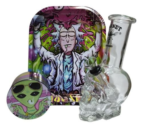 Kit Rickm(grinder + Bandeja + Bong) + Regalo Y Envio Gratis