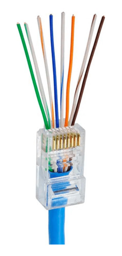 Conector Rede Ez-rj45 Vazado Exbom 100 Unidades Nf