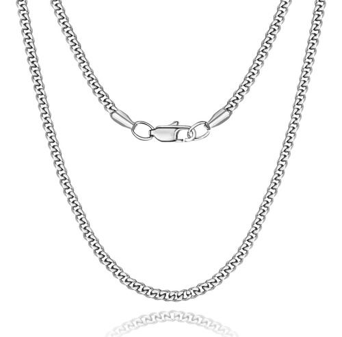 Evegfts Cadena De Plata Para Hombres, Collares De 3,5 Mm Par