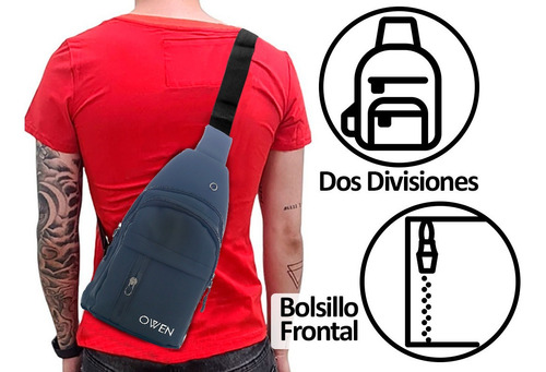 Imagen 3 de 10 de Morral Hombre Mujer Mochila Cruzada Urbana Reforzada Colores