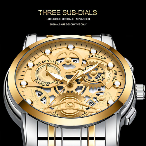 Relojes de cuarzo luminoso Va Va Voom con correa hueca, color dorado/negro