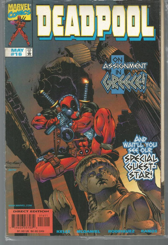 Deadpool N° 16 - Em Inglês - Editora Marvel - Formato 17 X 25,5 - Capa Mole - 1998 - Bonellihq Cx446 H23