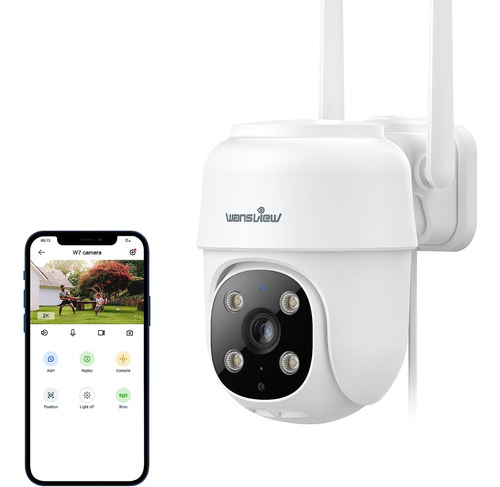 Cámara De Seguridad Wansview 2k Inalámbrica 2.4g Wifi Ip65