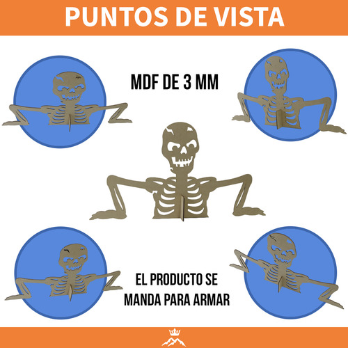 Kit De 2 Calaveras Día De Muertos Para Jardín Mdf 3 Mm