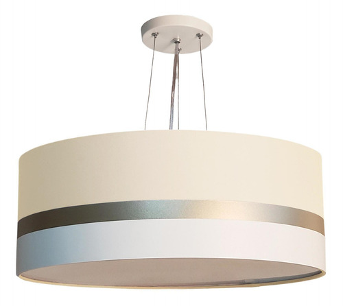 Lustre Pendente Faixas Bronze Cúpula Cru 40x15