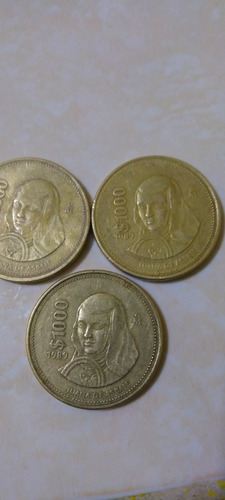 Vendo 3 Monedas De Juana De Asbaje Años 1989,1989 Y 1988