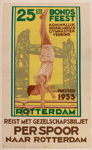 Feria De Gimnasia Rotterdam Holanda 1933 - Lámina 45x30 Cm.