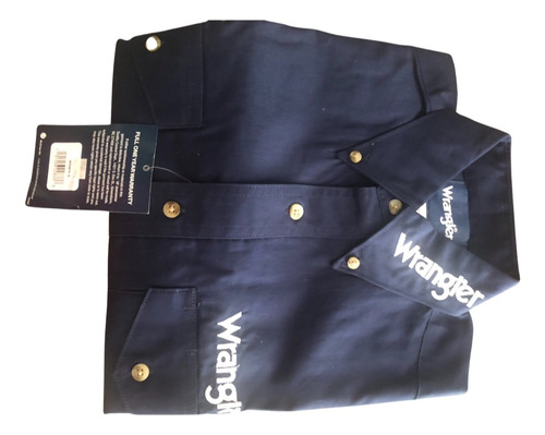 Camisa De Rodeo Wrangler/logo Mp2327n . Hombre. Azul, Small.