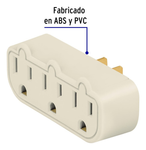 Multicontacto 3 Entradas Enchufe Pared Tierra Aterrizado 15a