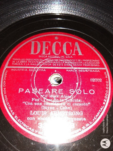 Pasta Louis Armstrong Decca C129