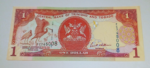 Billete De Trinidad Y Tobago 1 Dolar 2006 Unc P.46