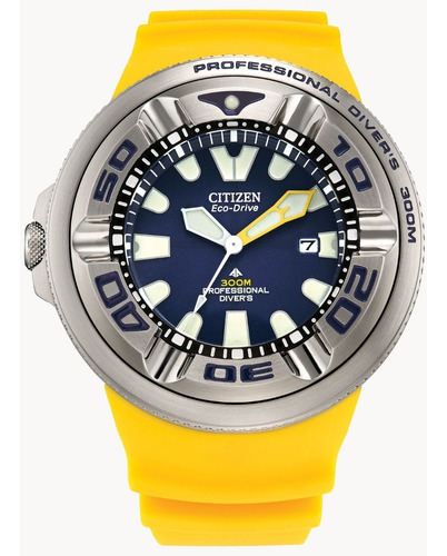 Reloj Citizen Eco Drive Promaster Bj805806l Ecozilla E-watch Color de la correa Amarillo Color del bisel Plateado Color del fondo Azul