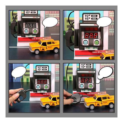 2 Juego De Estación De Servicio De Gas Para Niños Con