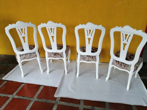 Imagen 6 de 10 de Silla Antigua Italy Vintage Poliuretano Jacquard Precio Xc/u