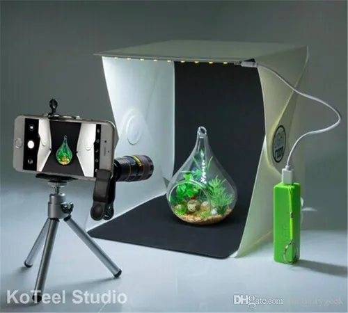 Caja Con Luz Para Fotos Fondo Blanco Y Negro Fotografia 23cm